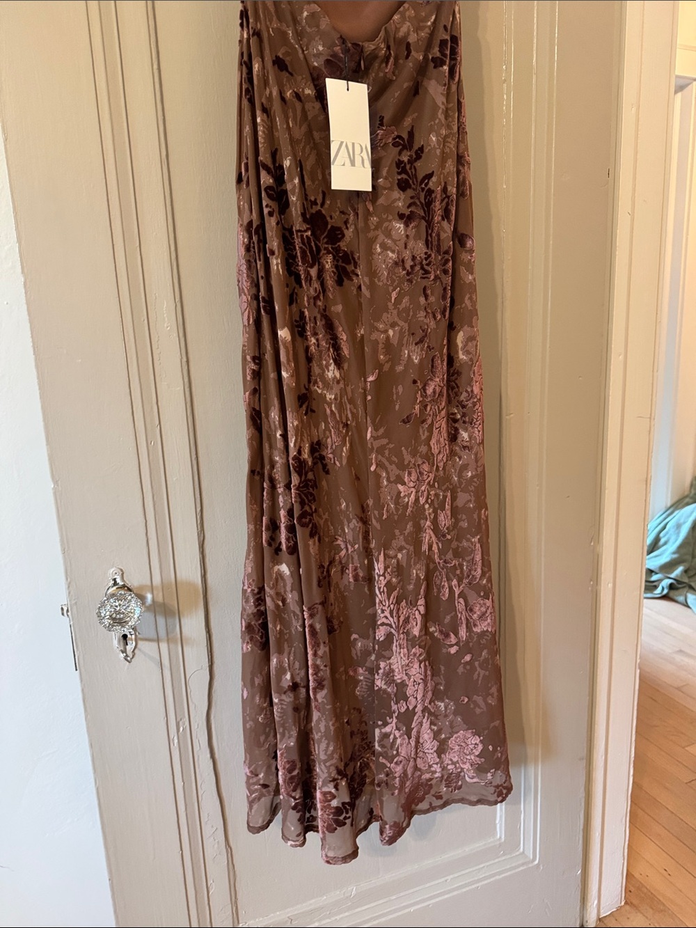 Zara Brown Floral Maxi Dress - Picture 7 of 7